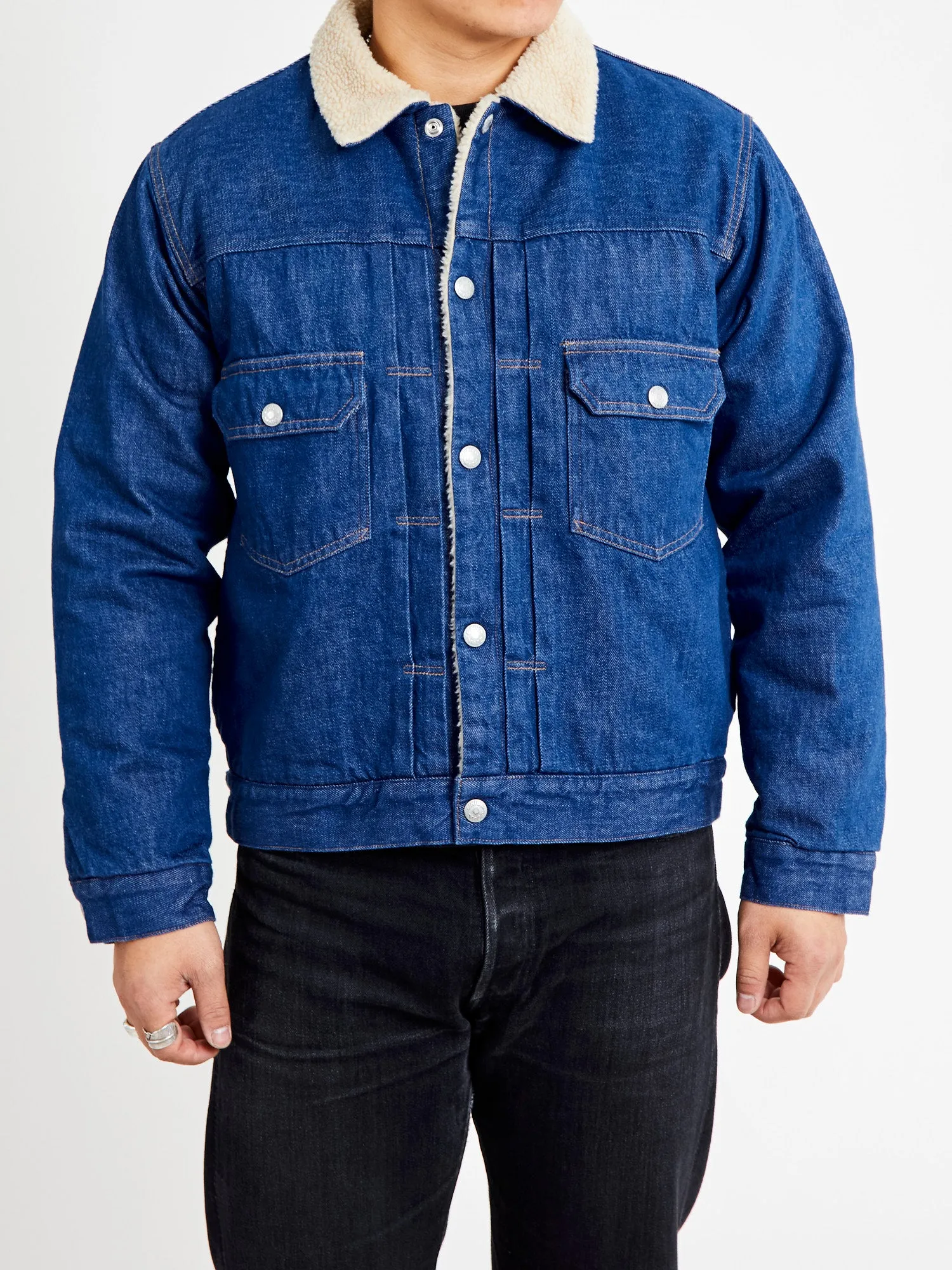 12oz Denim Boa Type 2 Jacket in Indigo