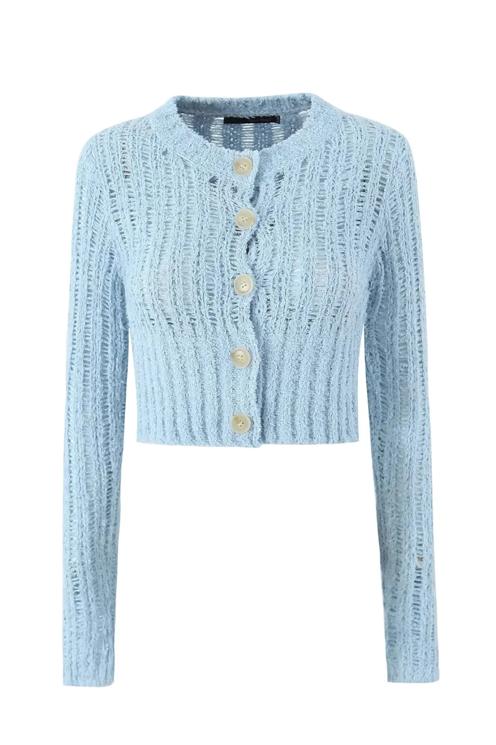 'Abigail' Round Neck Long-Sleeved Knitted Cardigan