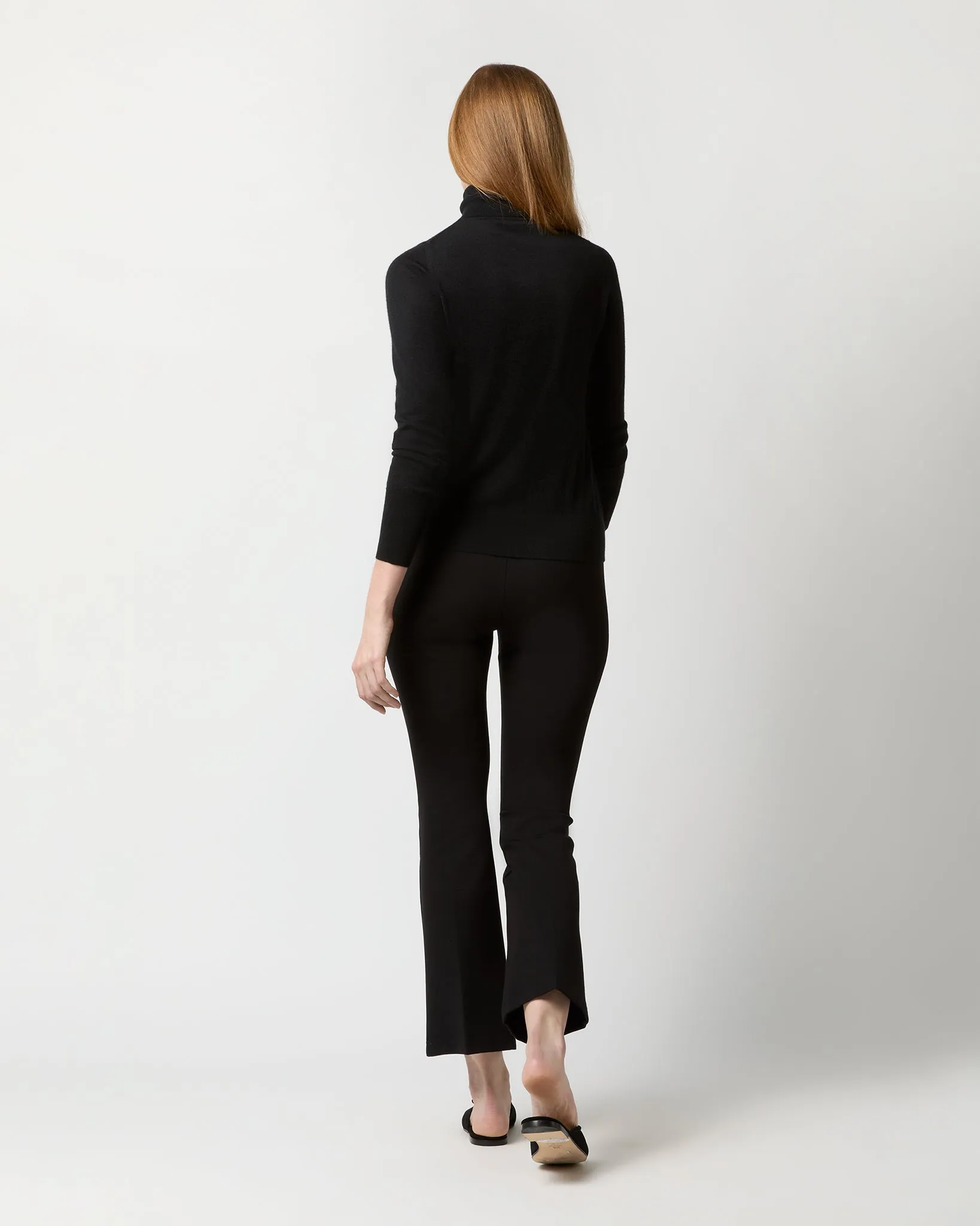 Alida Turtleneck Sweater in Black Cashmere