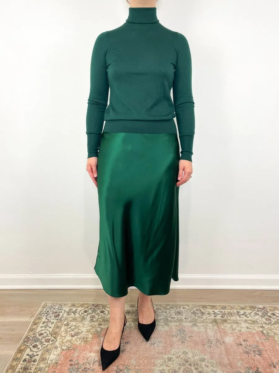 Alida Turtleneck Sweater in Bottle Green Cashmere