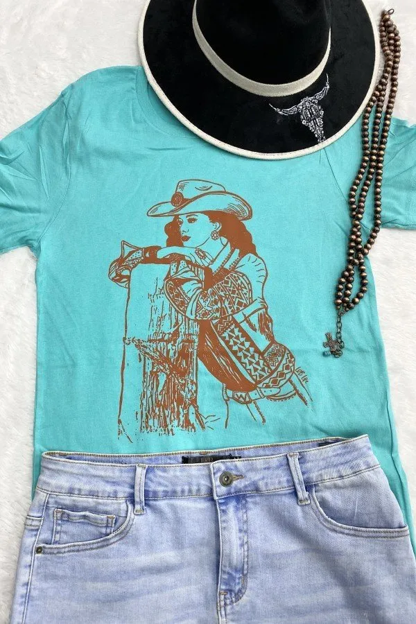 BC COWGIRL SKETCH- TURQUOISE