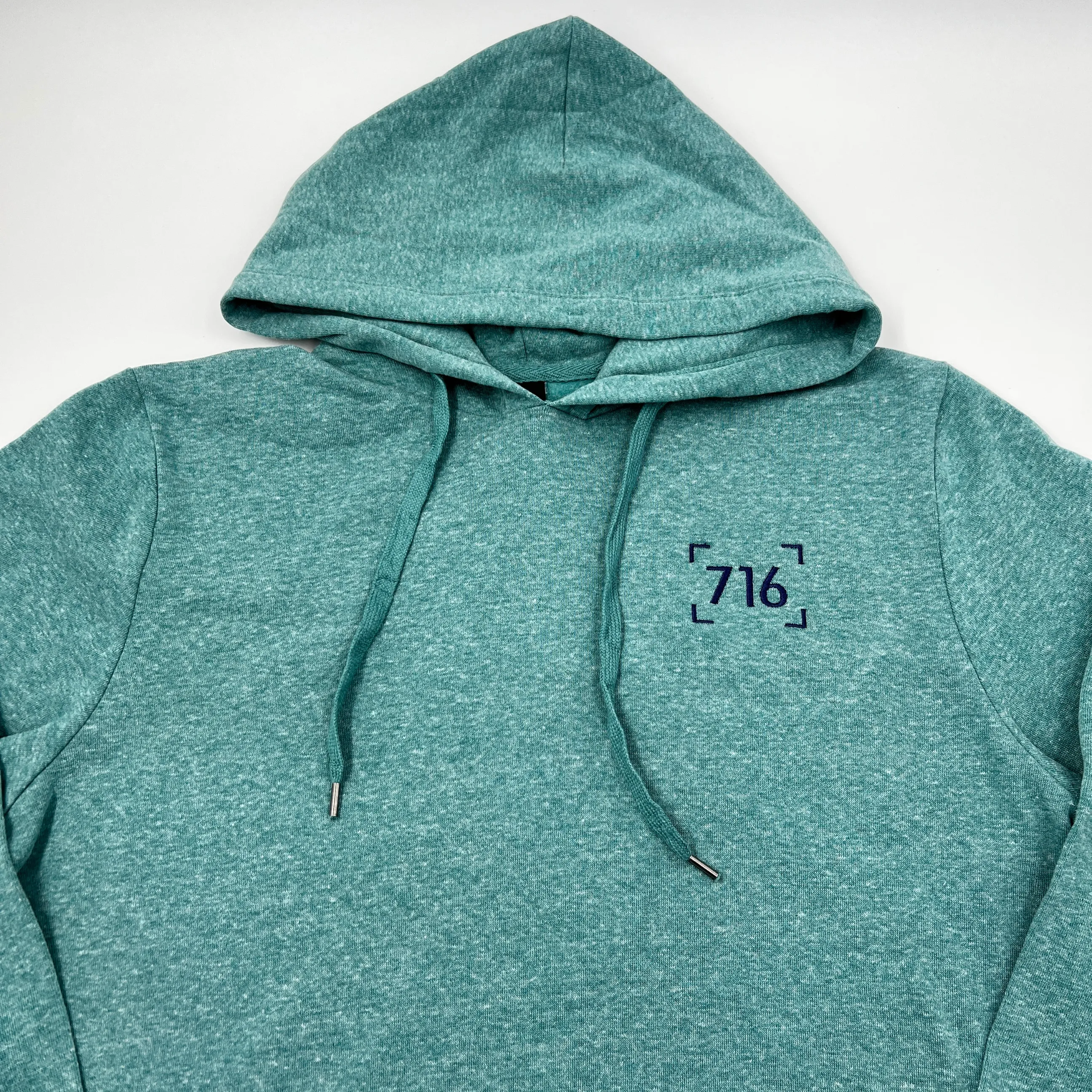 BFLO Embroidered 716 Heathered Green Hoodie