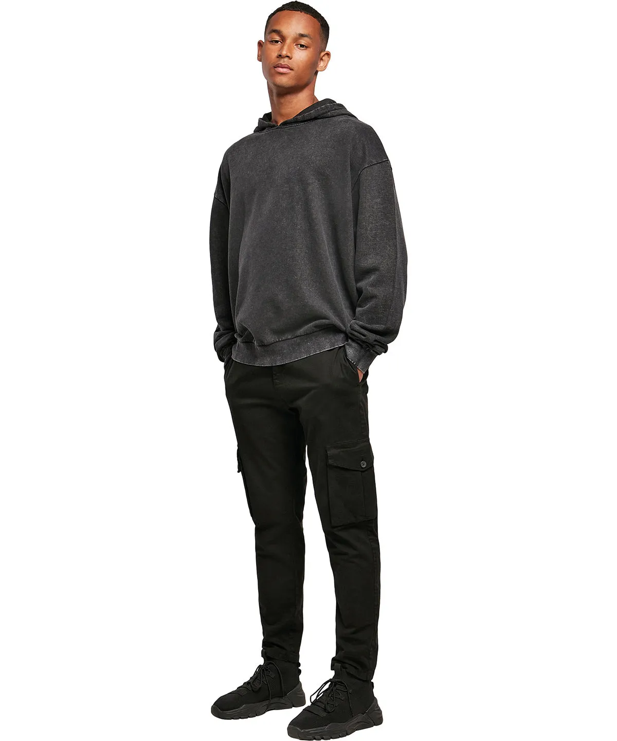 Black - Acid washed oversize hoodie