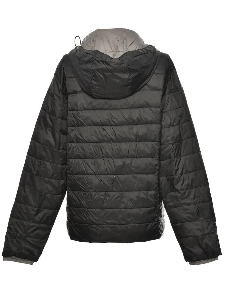 Black Classic Zip-Front Puffer Jacket - M