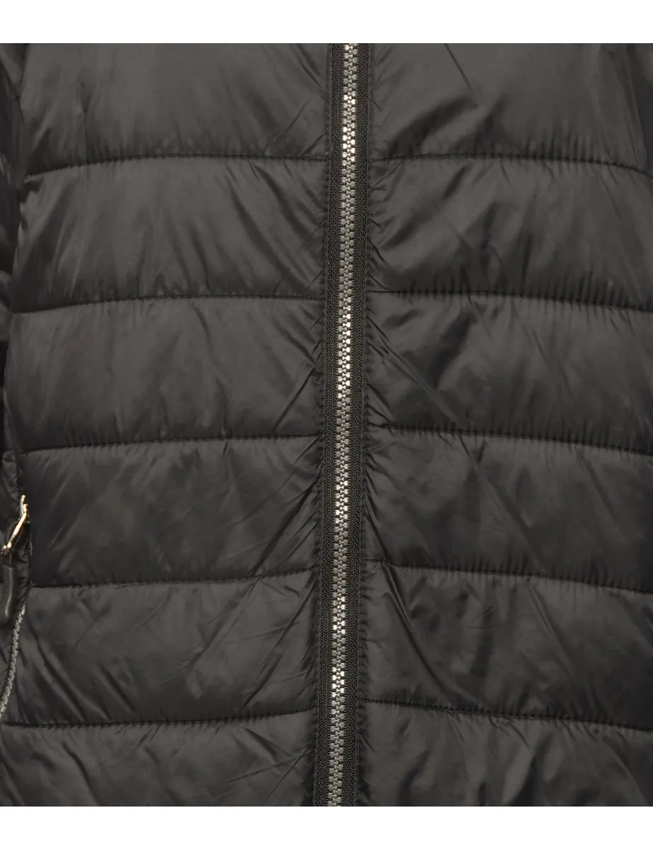 Black Classic Zip-Front Puffer Jacket - M