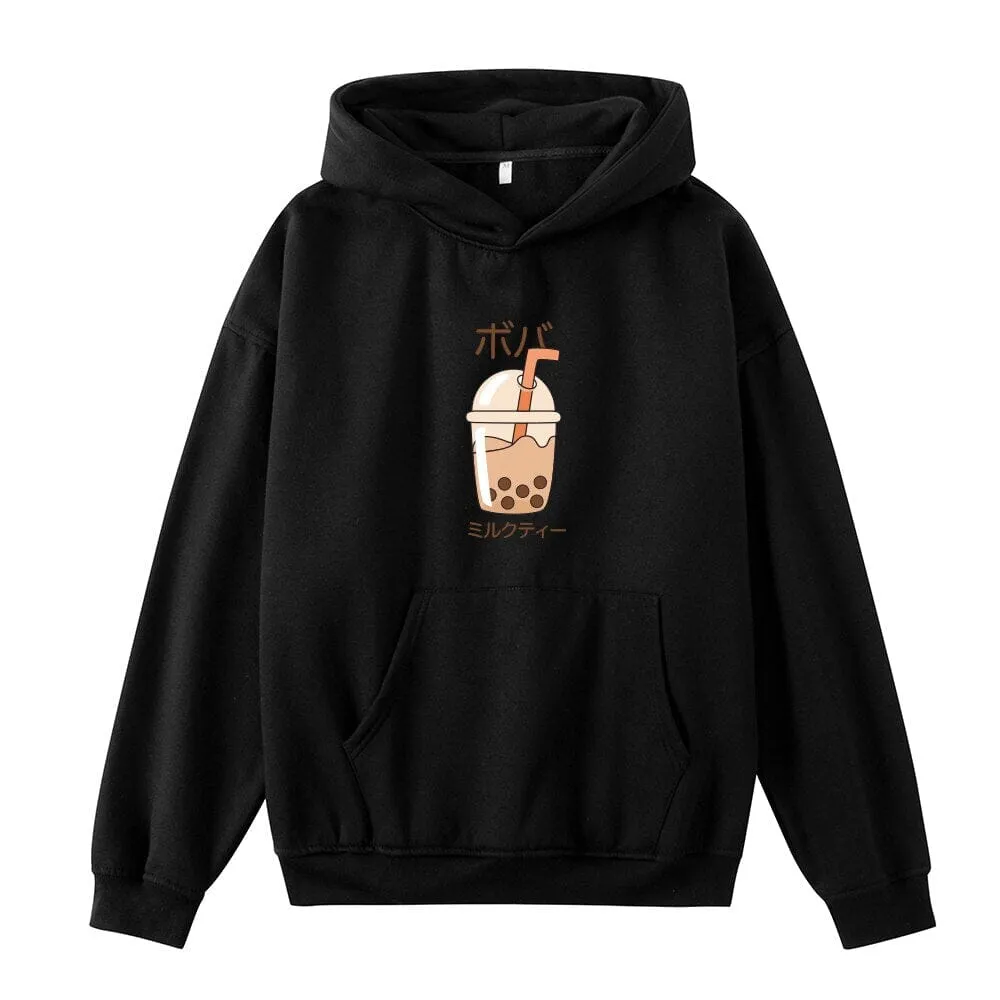 Boba Milk Tea Oversized Soft Hoodies