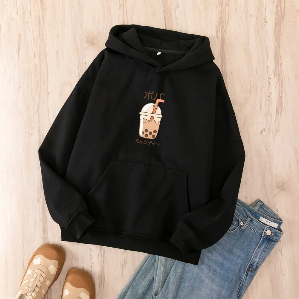 Boba Milk Tea Oversized Soft Hoodies