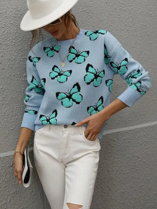 Cartoon Butterflies Knitted Sweaters and Pullovers