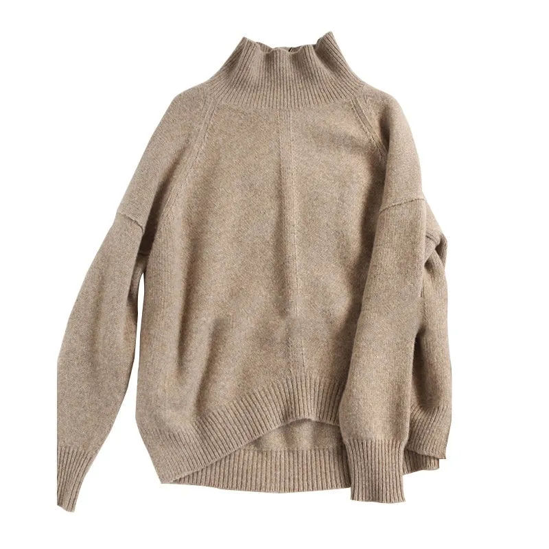 Cashmere Turtleneck Wool Sweater for Women