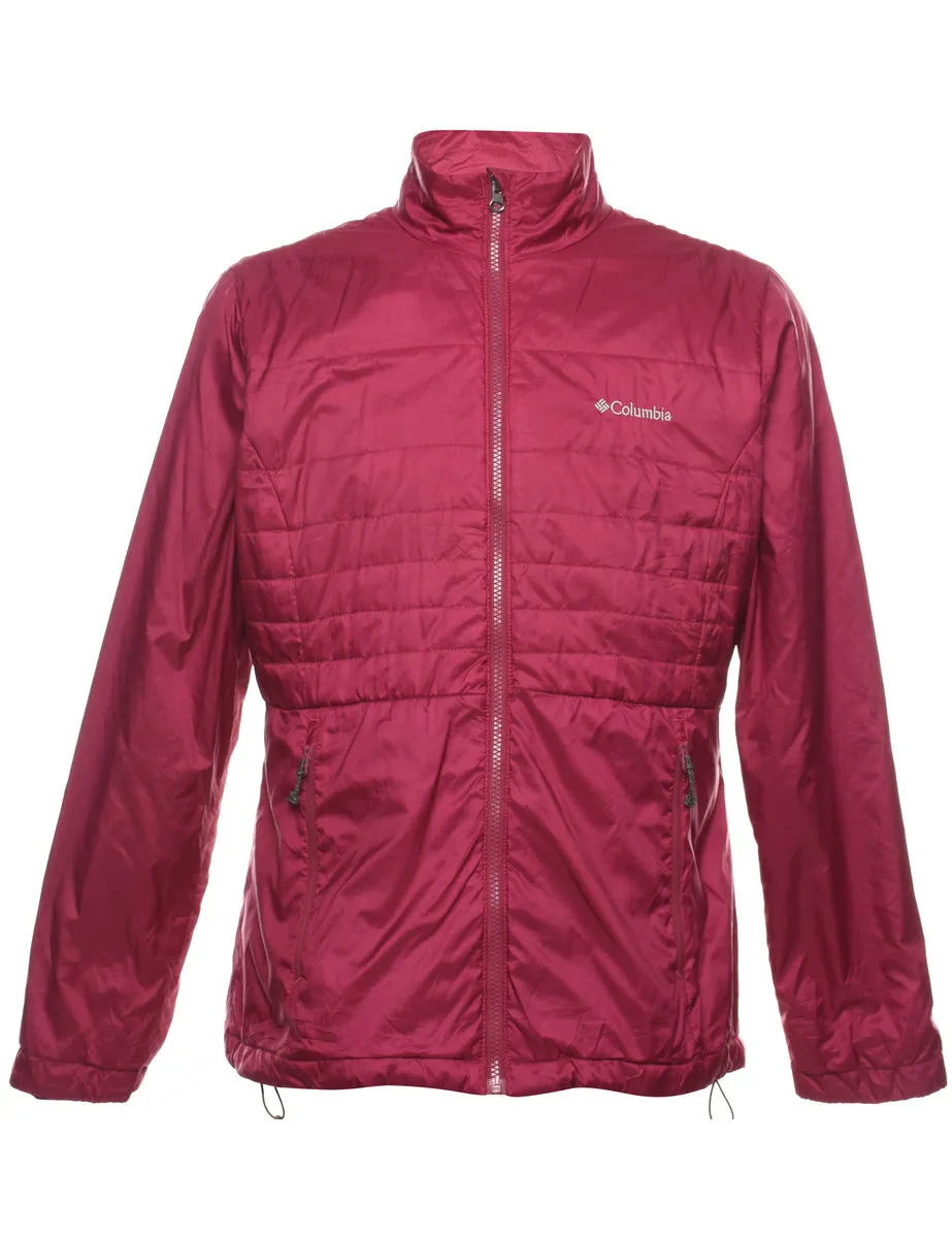 Columbia Maroon Zip-Front Puffer Jacket - L