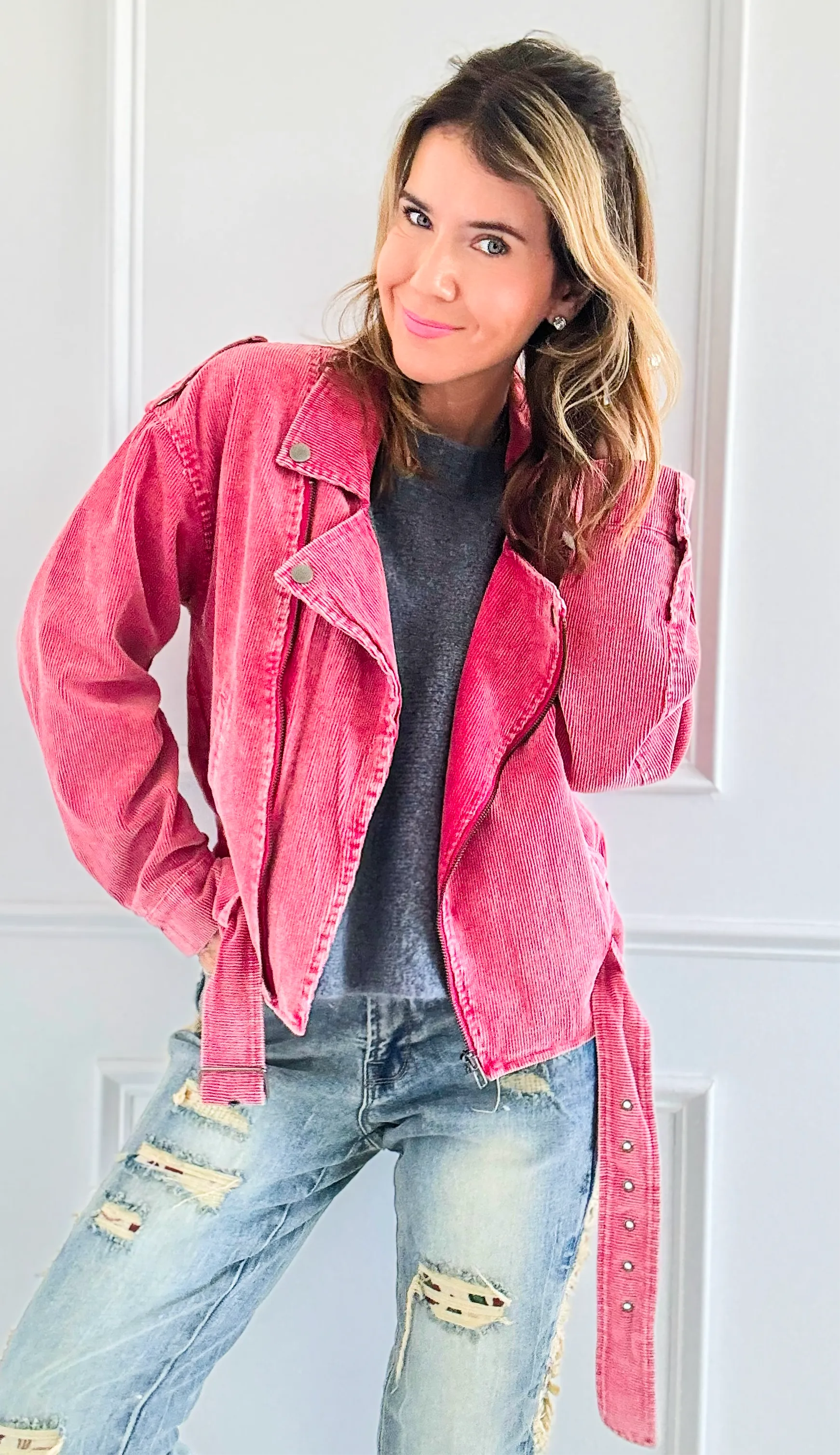 Corduroy Biker Jacket