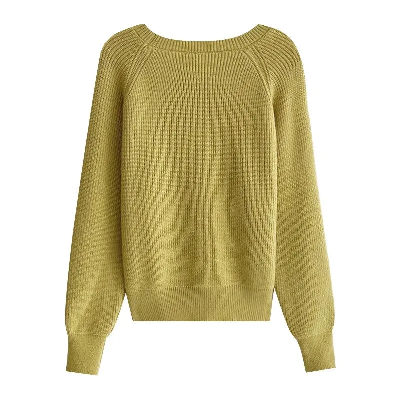 fashionable round neck knitted sweater     S4720