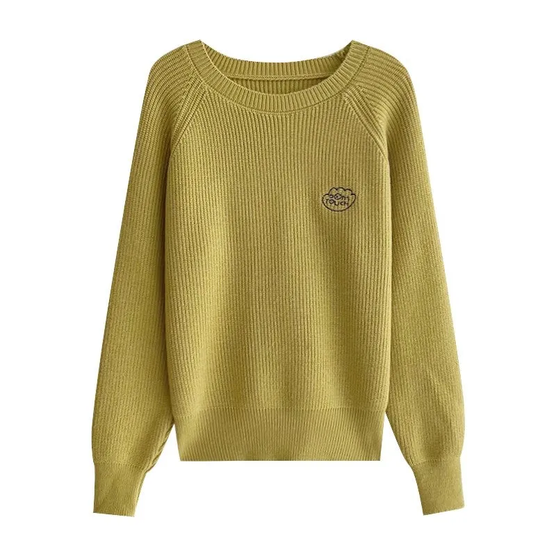 fashionable round neck knitted sweater     S4720