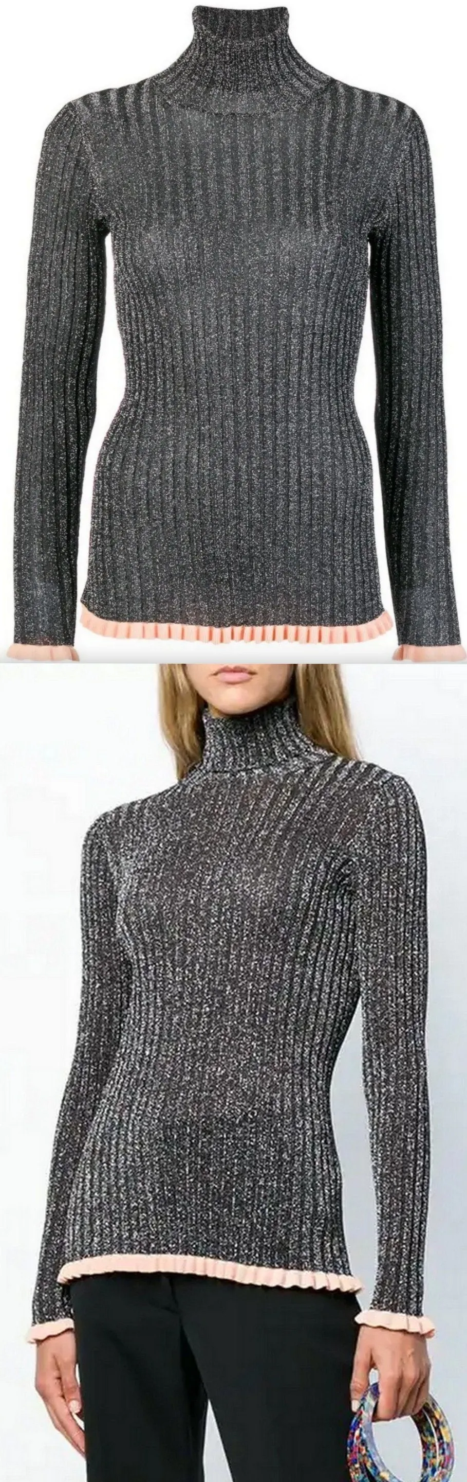 Frilled Turtleneck Jumper