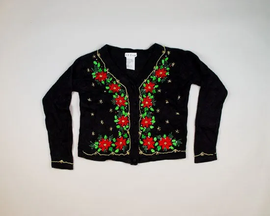 Garish Poinsettias-Small Christmas Sweater