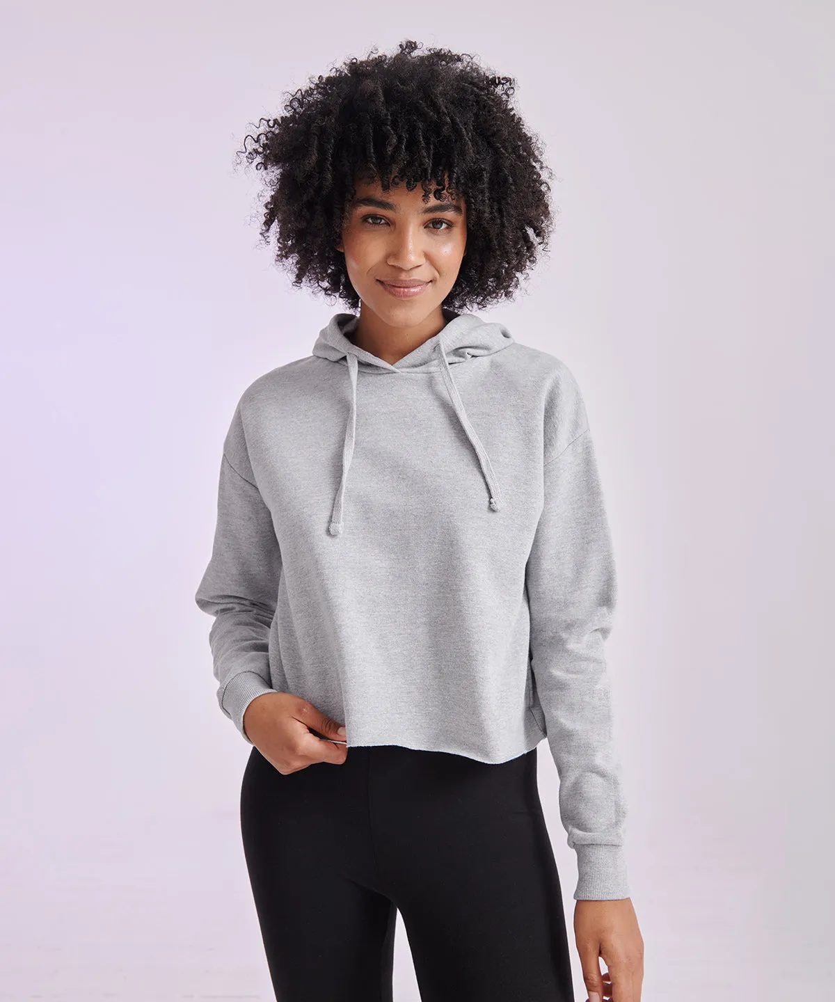 Heather Grey - Women's cropped slounge hoodie