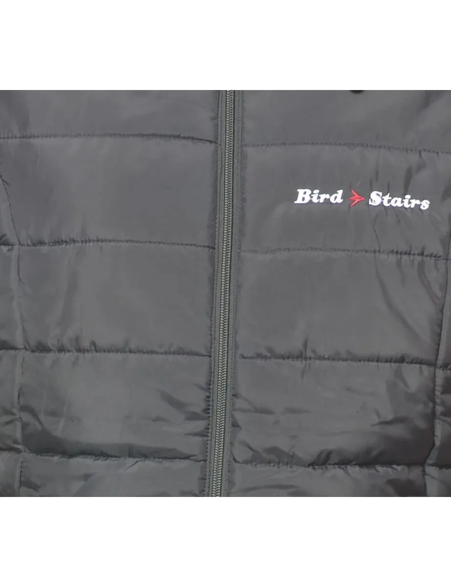 Hooded Black Classic Puffer Jacket - L