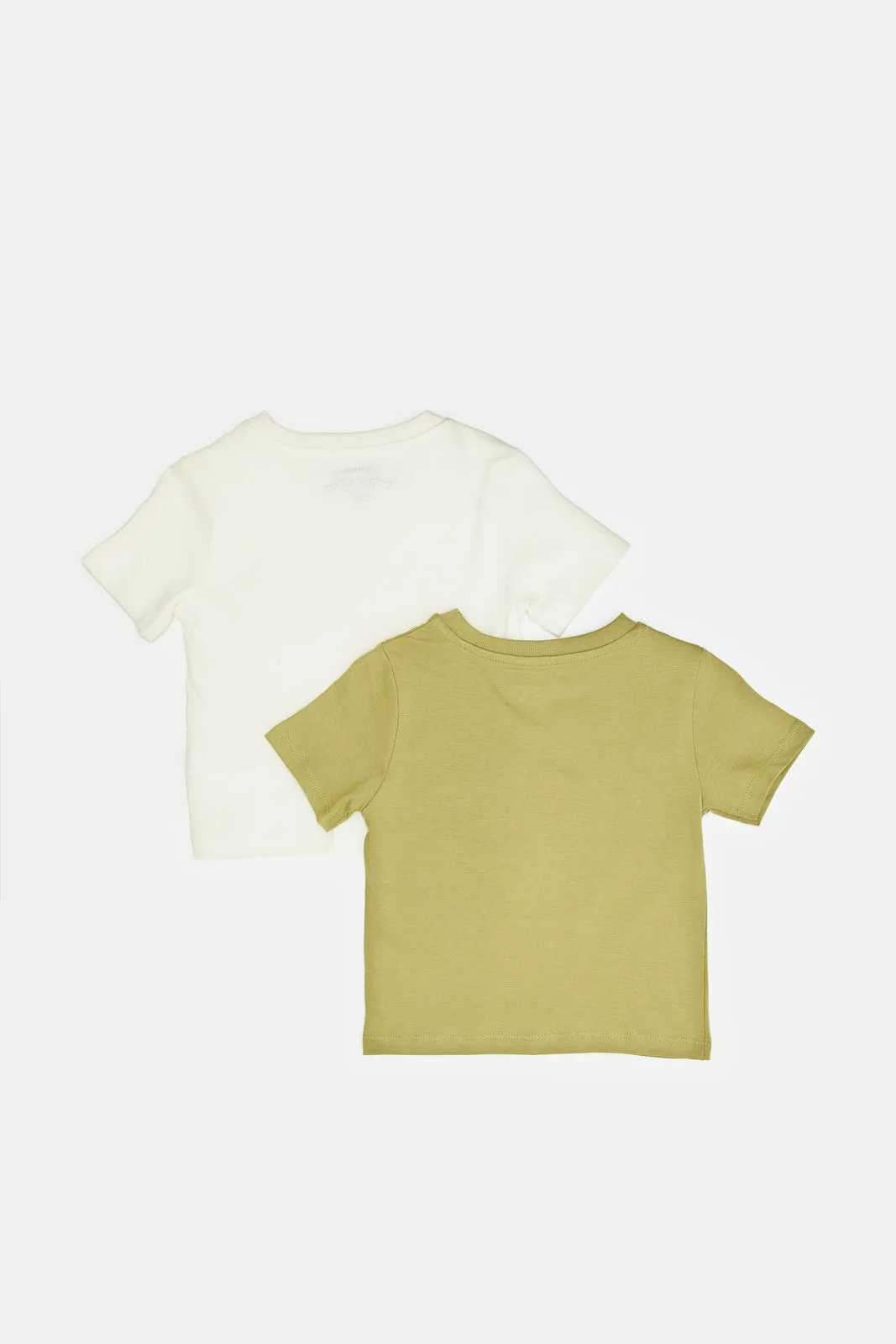 Infant Boys Green And Cream Jungle T-Shirt Set (Pack of 2)