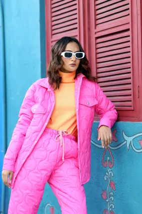 Kansas Puffer 2pc co-ord set Hot Pink