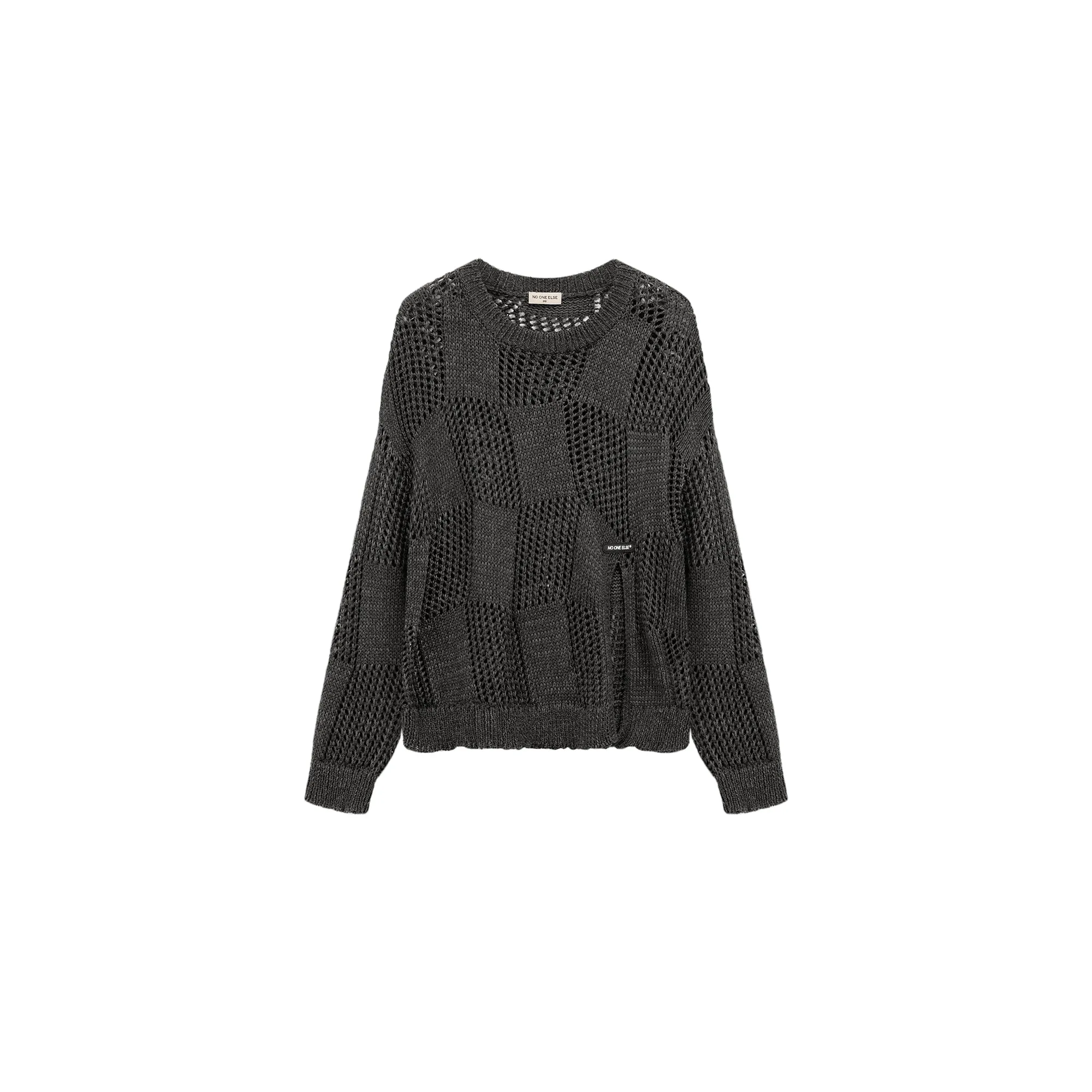 Knitted Design Slit Sweater