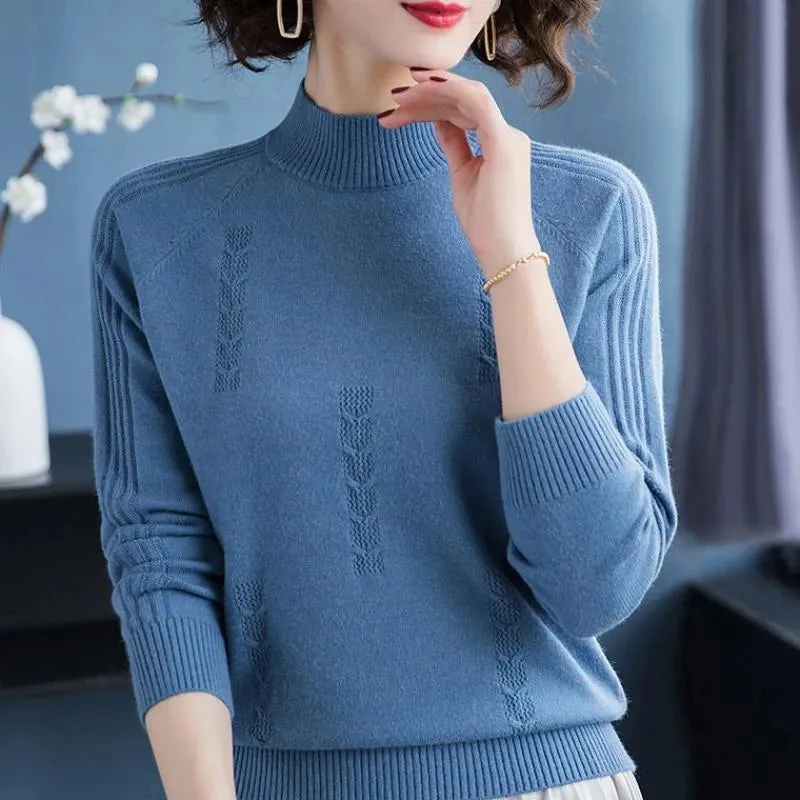 Knitted Turtleneck Long Sleeve Sweaters