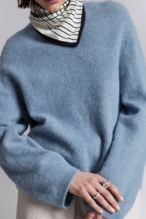 Knitted turtleneck sweater H&M, blue