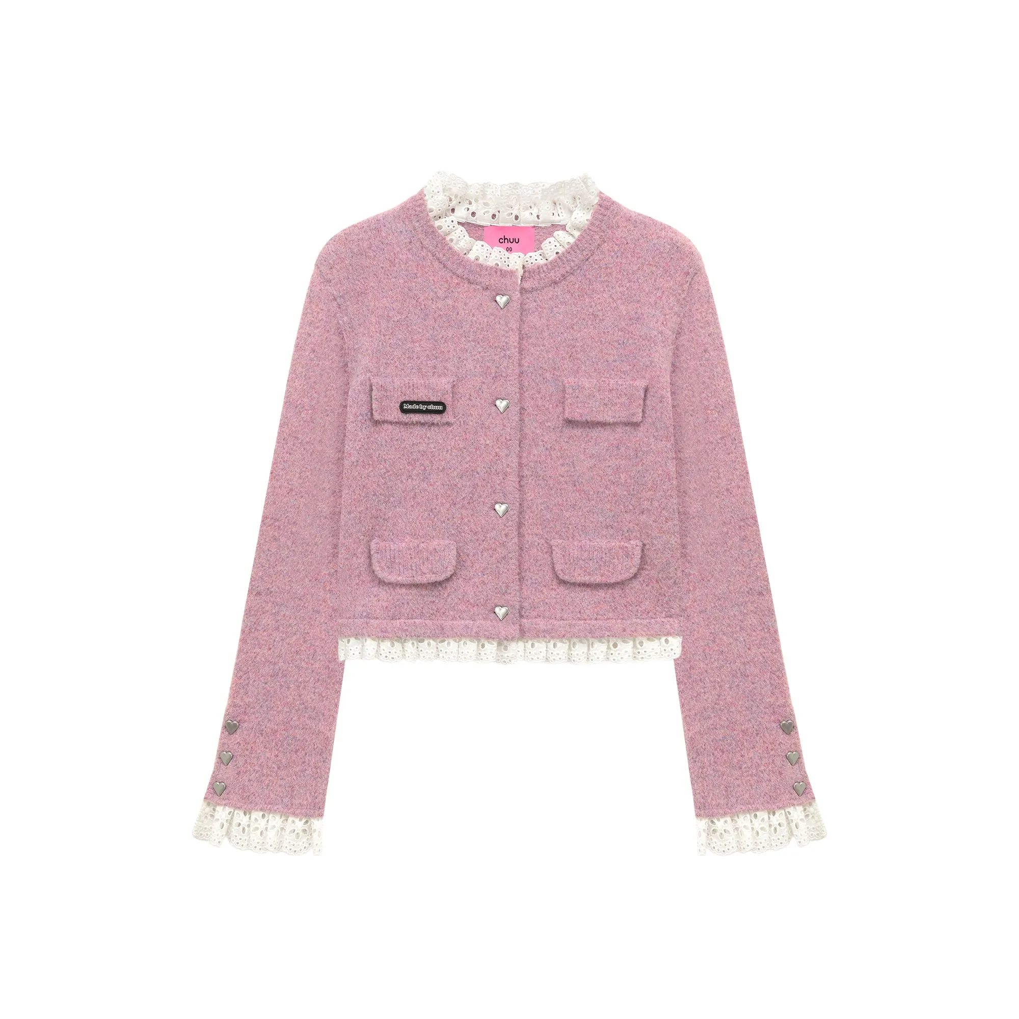 Lace Heart Button Cardigan