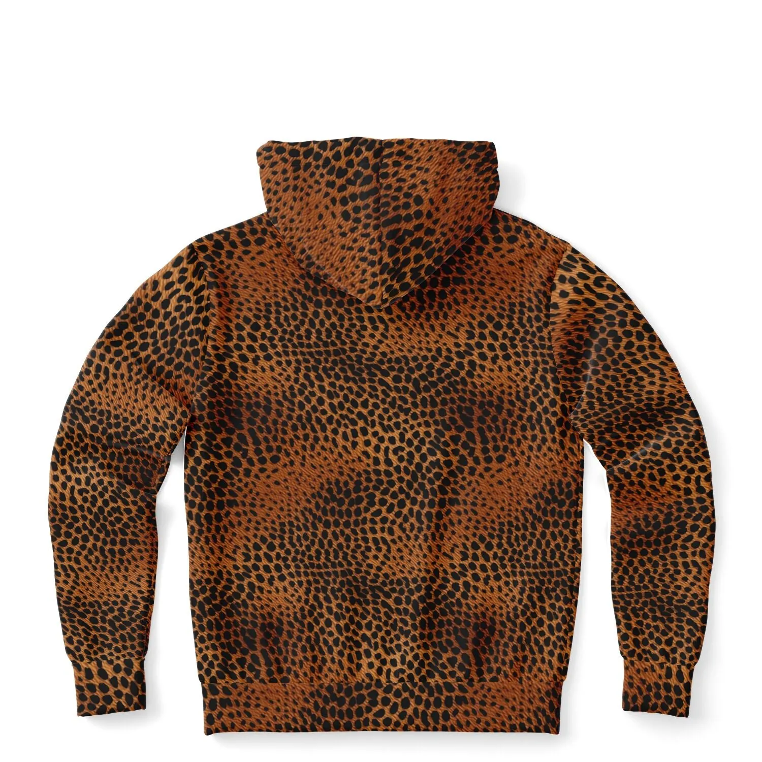 Leopard Print Zip Up Hoodie, Animal Cheetah Full Zipper Pocket Men Women Unisex Adult Aesthetic Graphic Cotton Fleece Hooded Sweatshirt