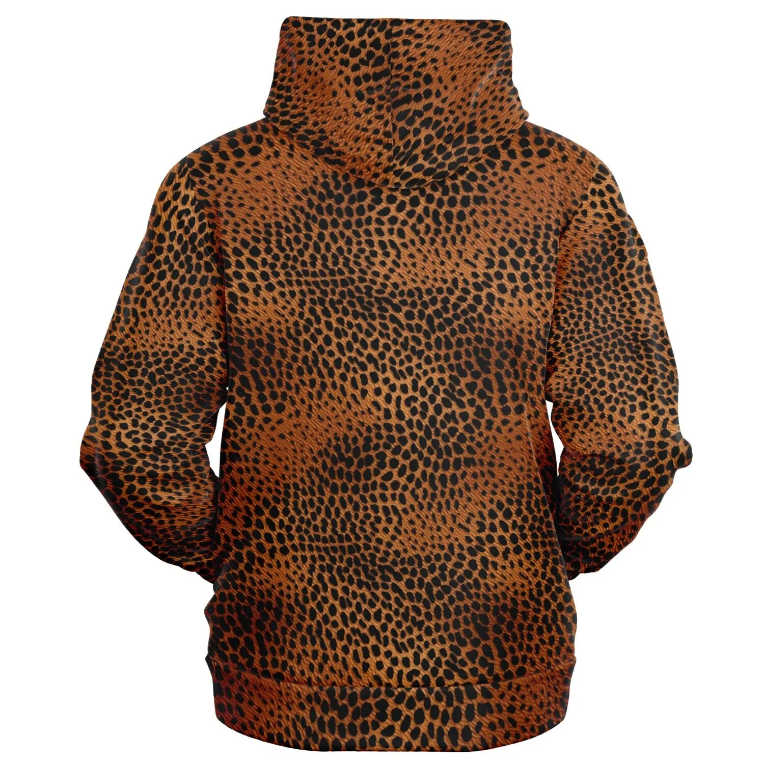 Leopard Print Zip Up Hoodie, Animal Cheetah Full Zipper Pocket Men Women Unisex Adult Aesthetic Graphic Cotton Fleece Hooded Sweatshirt