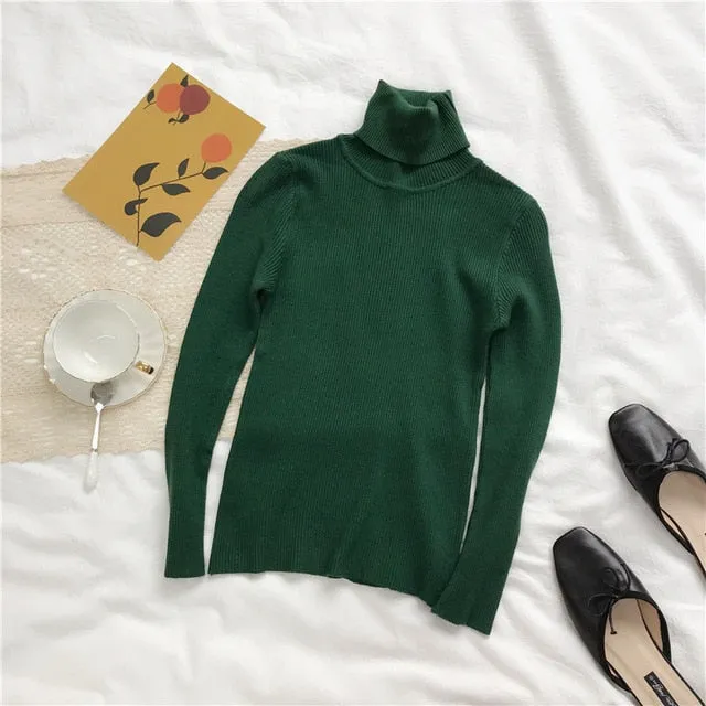 Let's Do Brunch Ribbed Turtleneck Sweater