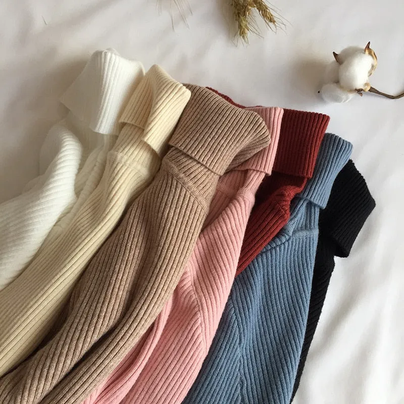 Let's Do Brunch Ribbed Turtleneck Sweater