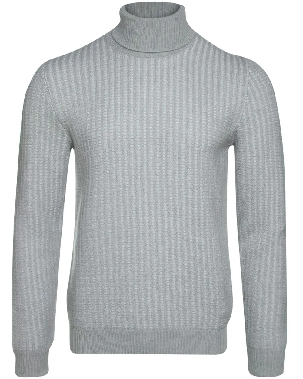 Light Grey Textured Turtleneck