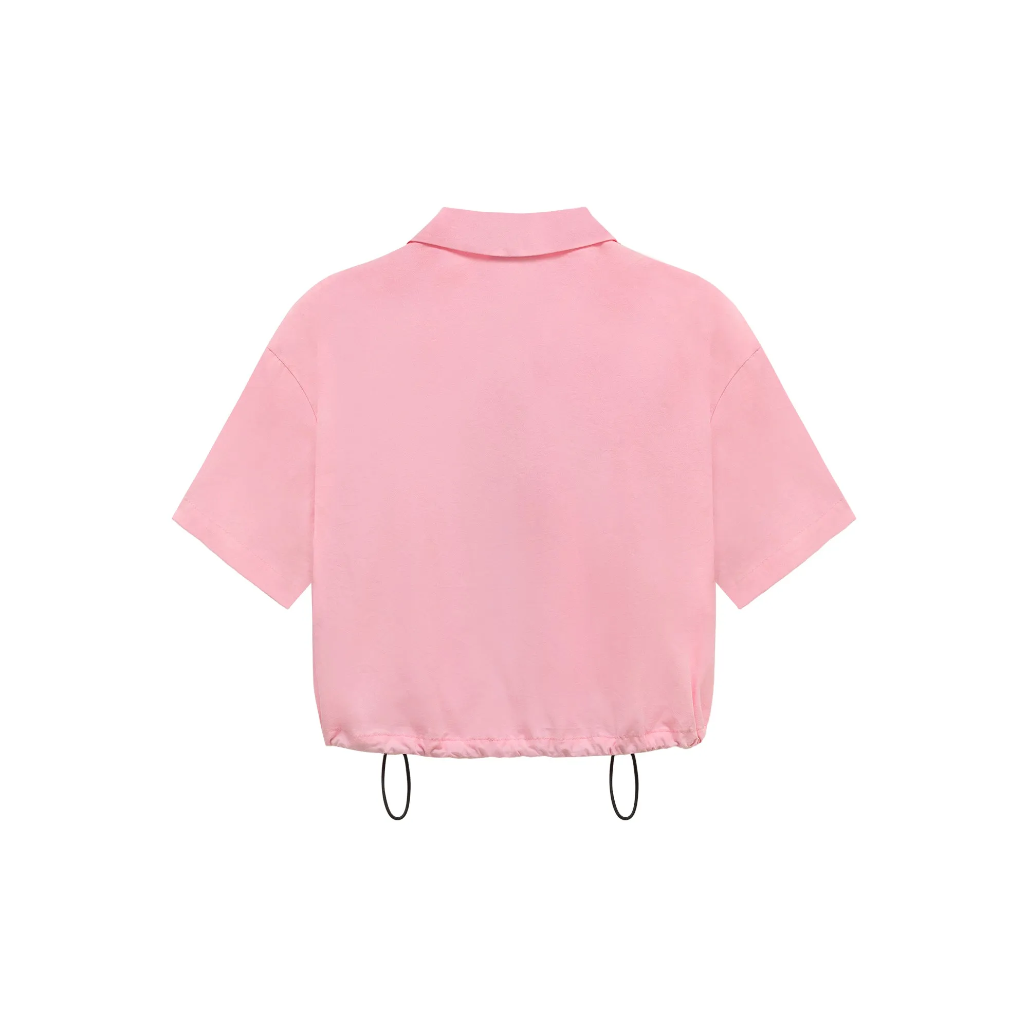 Logo Collar Color Drawstring Zip-Up