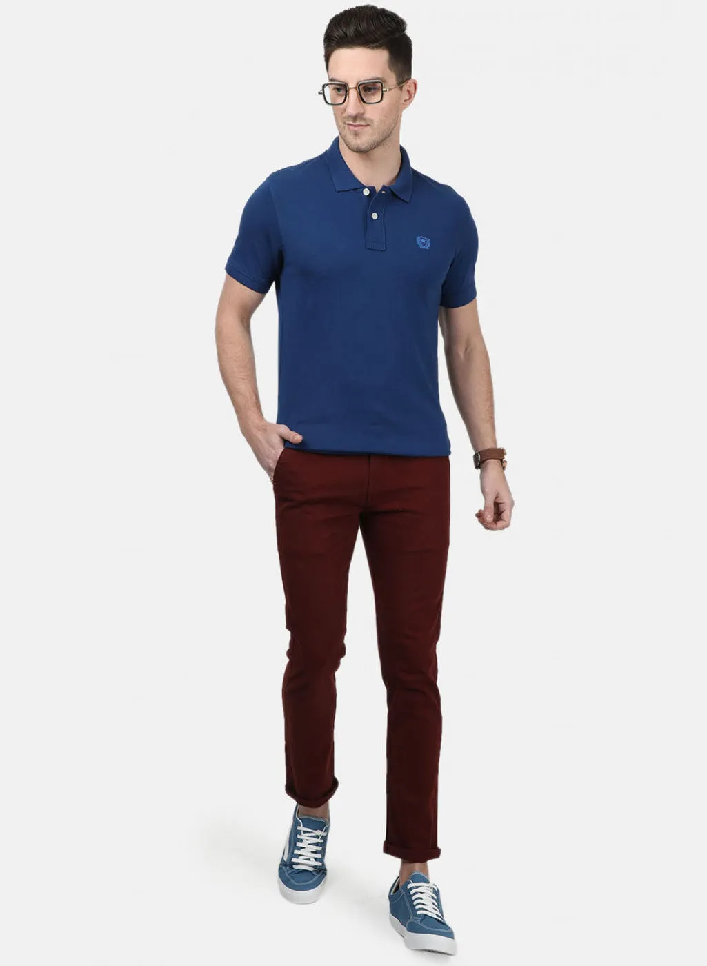 Mens NAvy Blue Plain T-Shirts