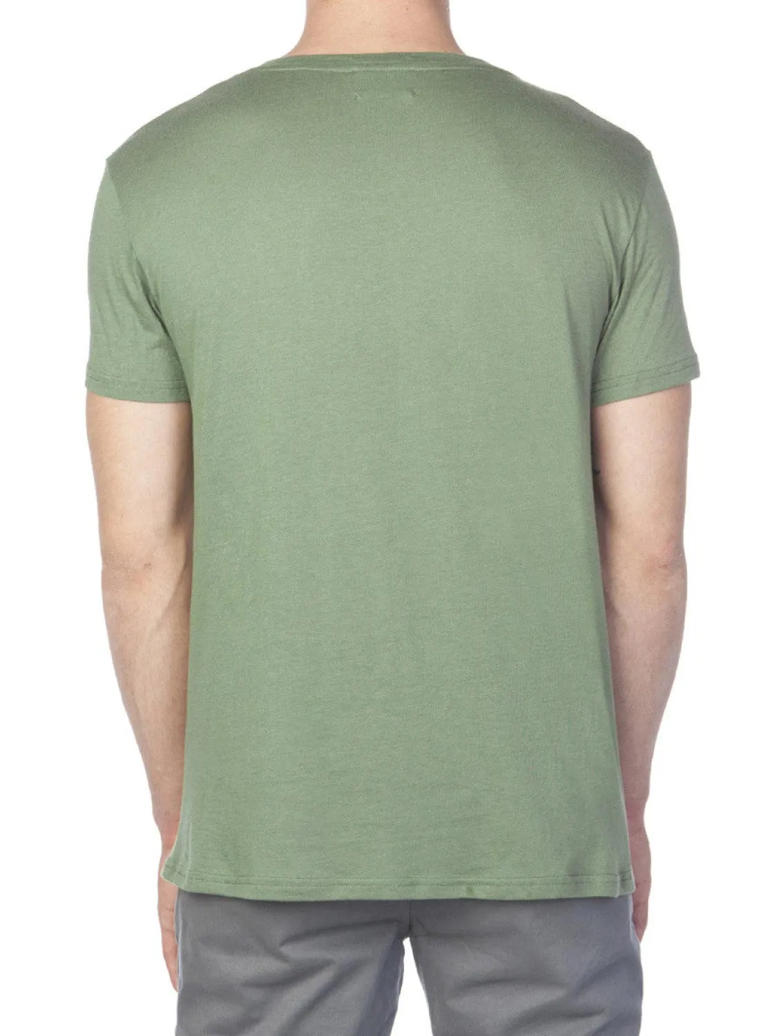 Modal Blend V-neck Pocket T-shirt Forest Green