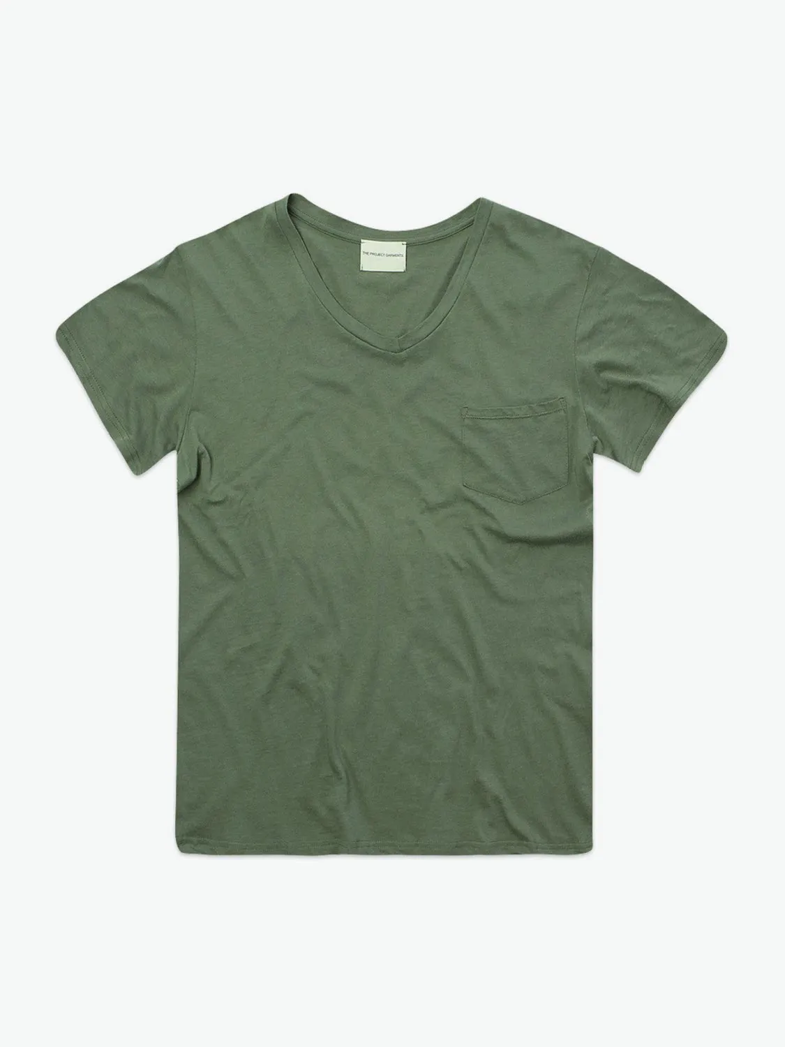 Modal Blend V-neck Pocket T-shirt Forest Green