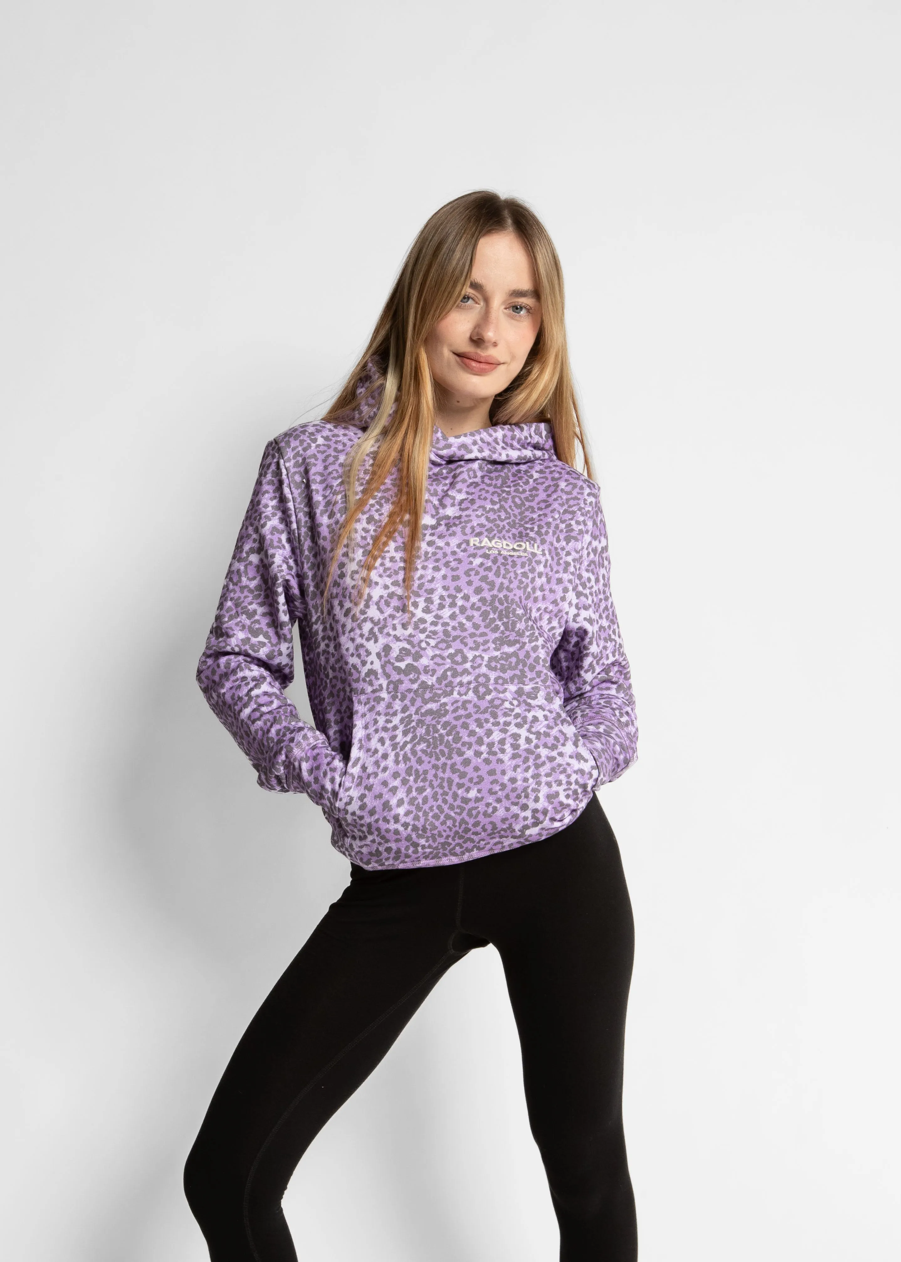 OVERSIZED HOODIE - LEOPARD VIOLET