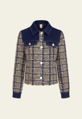 Patchwork Denim and Lurex Tweed Jacket