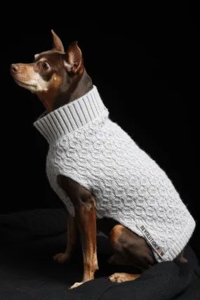 Paws Mock Neck Honeycomb Knitted Sweater