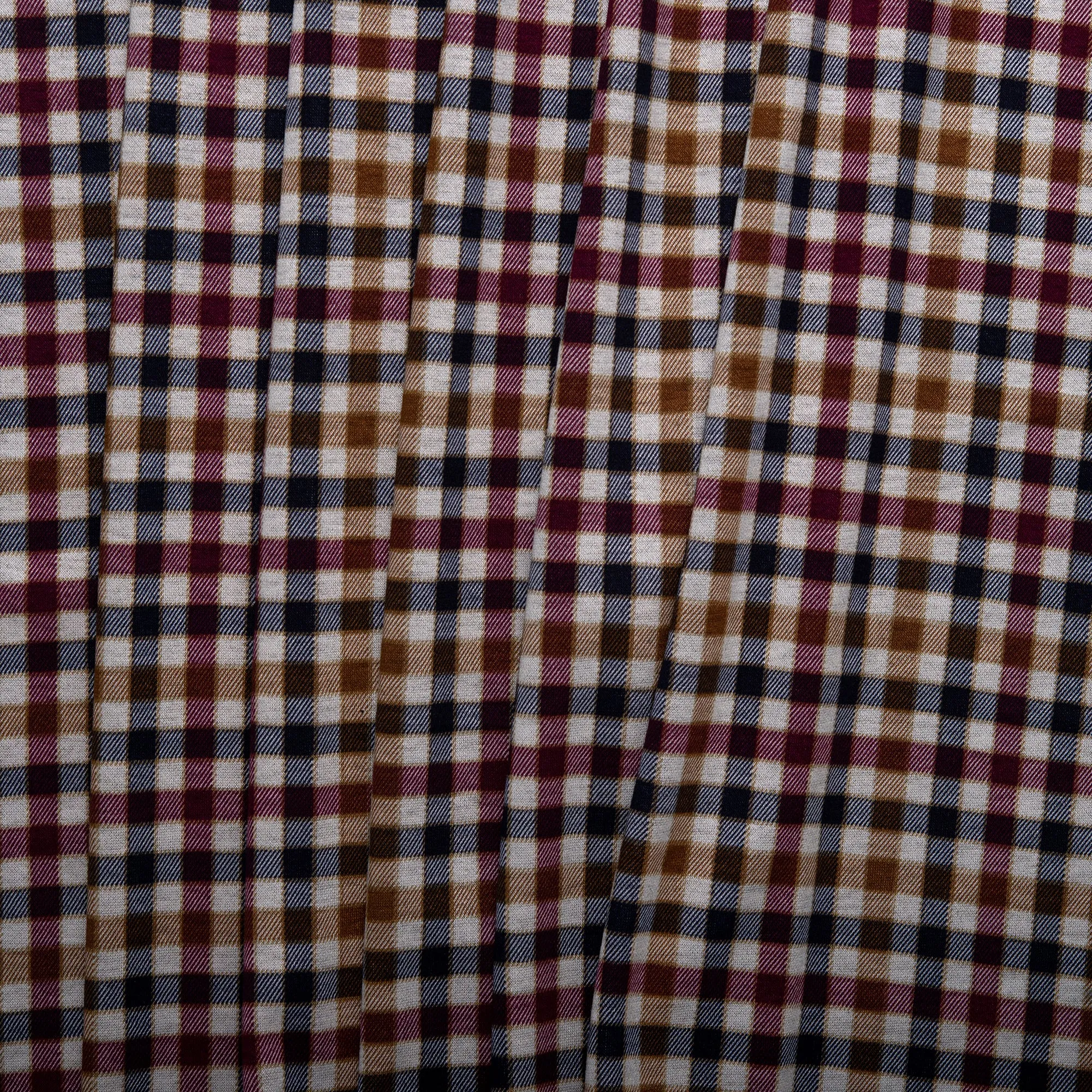 Plaid & Jacquard Fashion Knit - Plaids - Camel / Burgundy