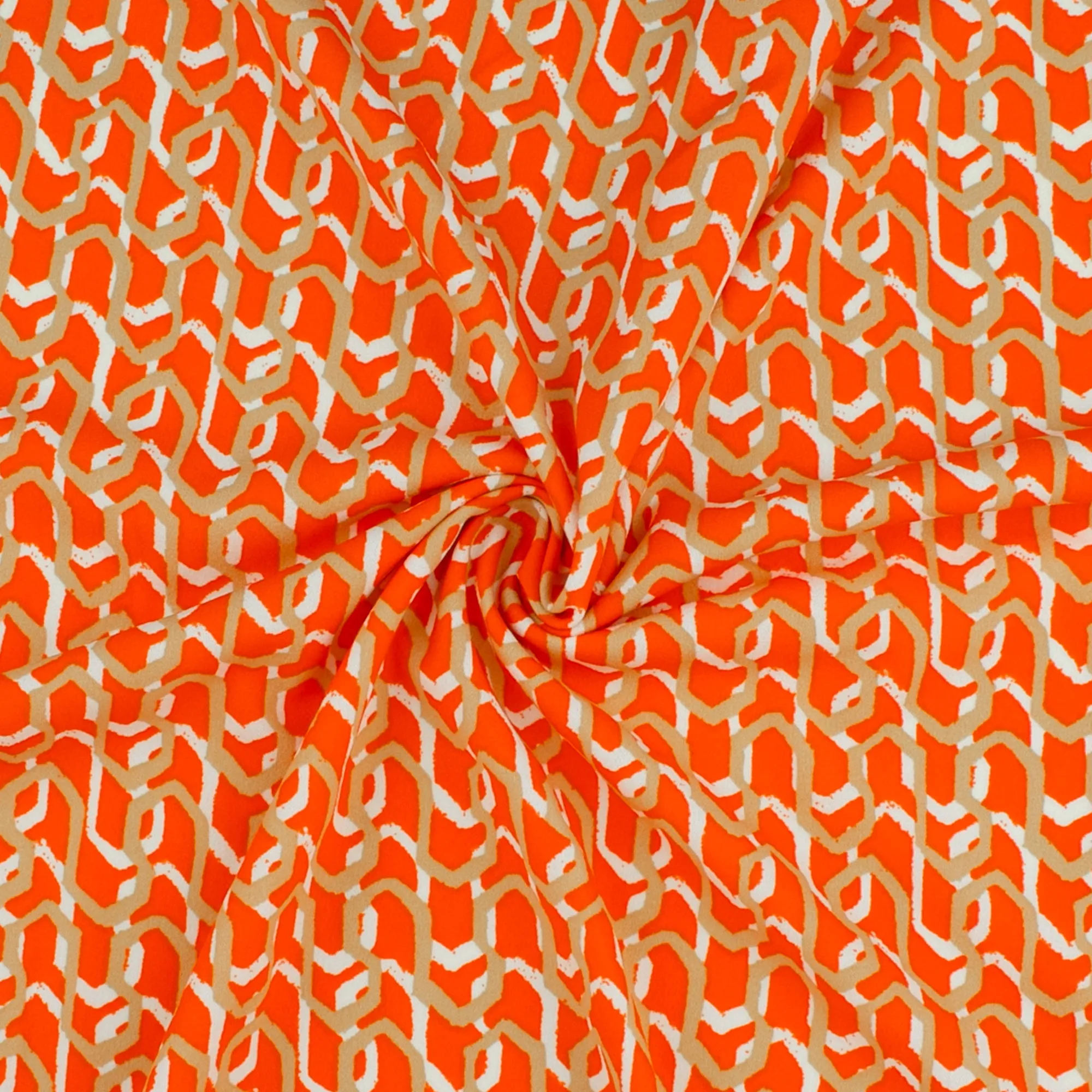 Printed Crepe Knit - TRICIA - 008 - Orange