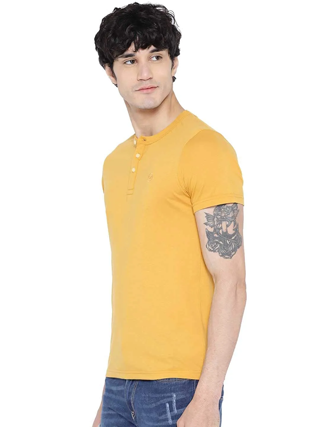 Regular Fit Men's Half Sleeve Henley Cotton T-Shirts Combo (Pack Of 4) by LazyChunks