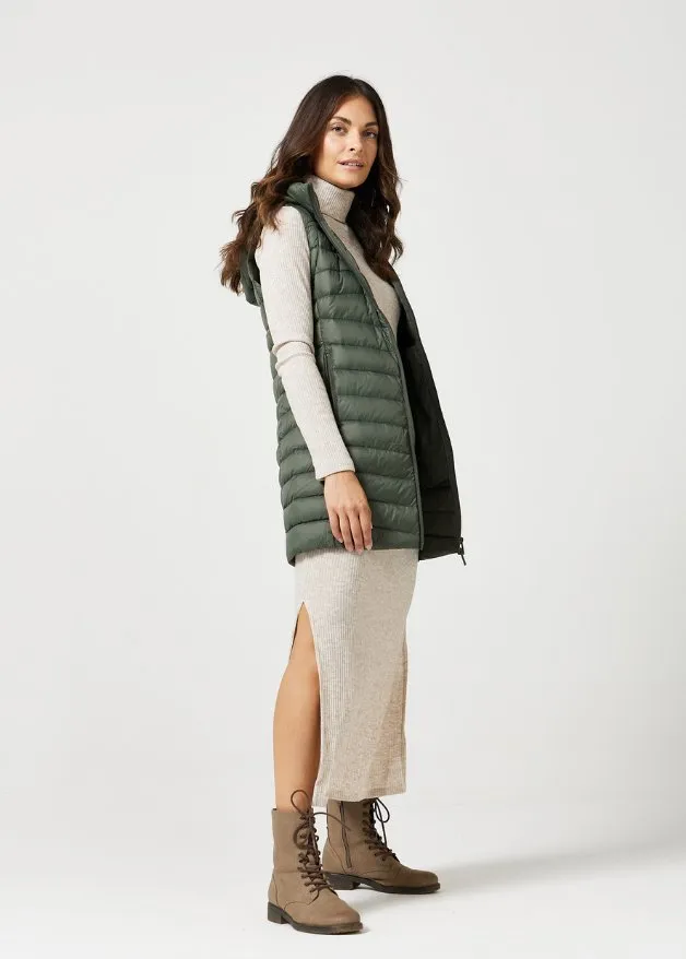 Sage Longline Duck Down Puffer Vest