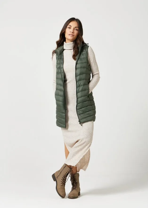 Sage Longline Duck Down Puffer Vest