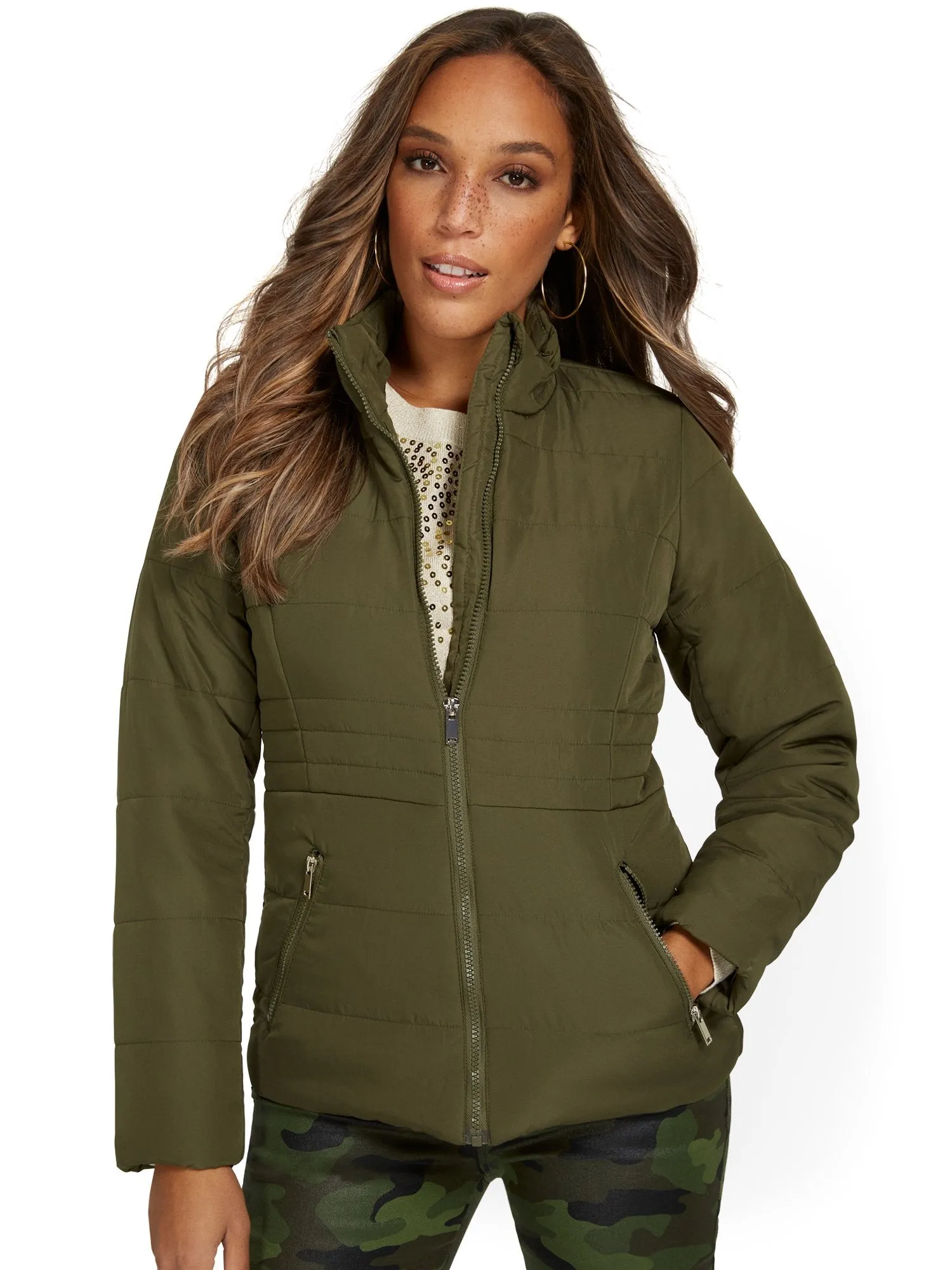 Seamed Puffer Jacket