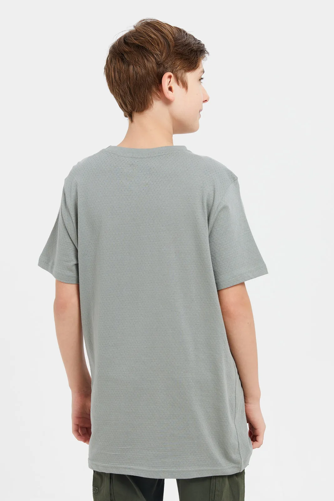 Senior Boys Olive Short Sleeve Pocket T-Shirt