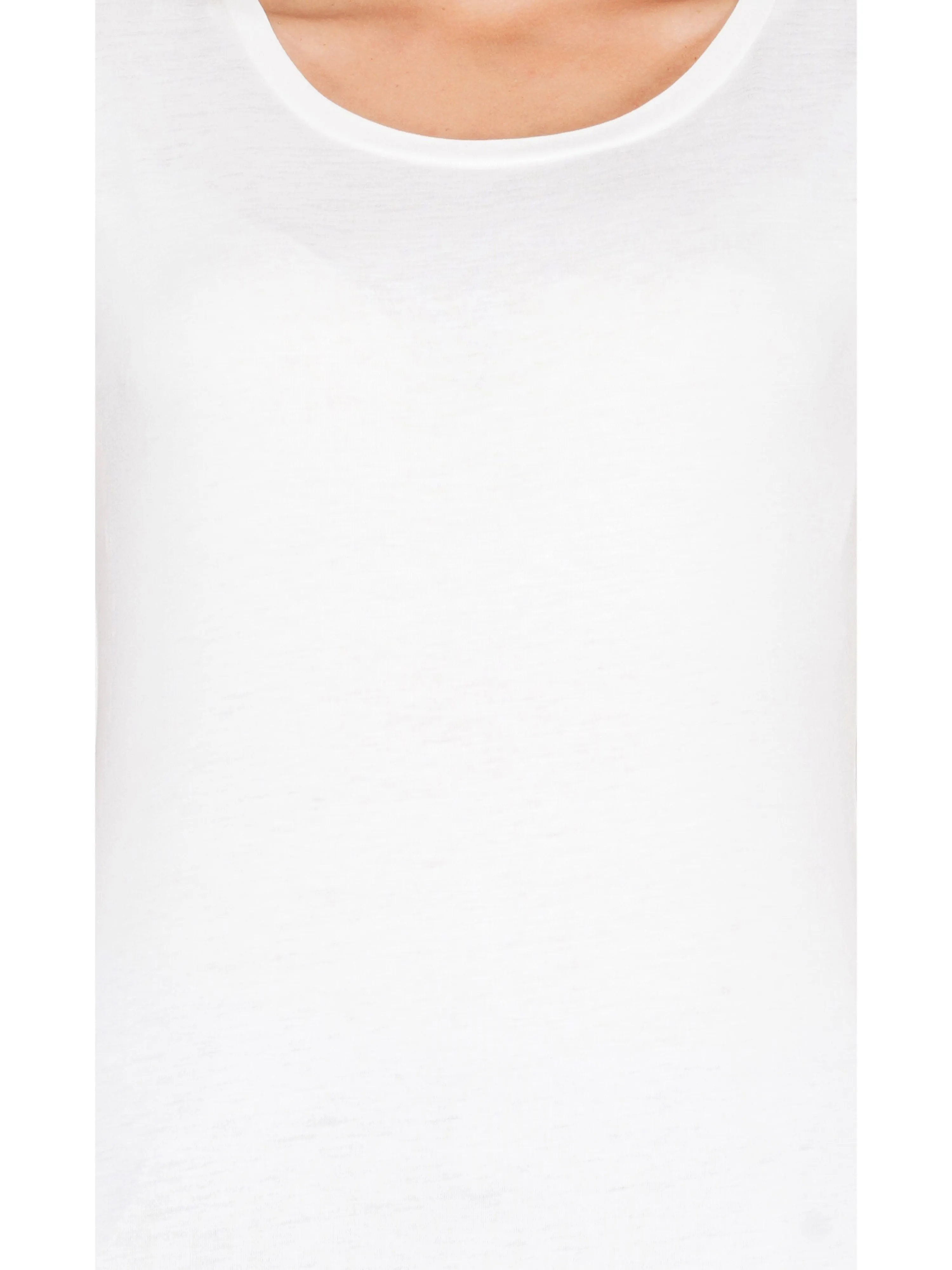 SLAY. Women's Solid Off White Round Neck T-shirt