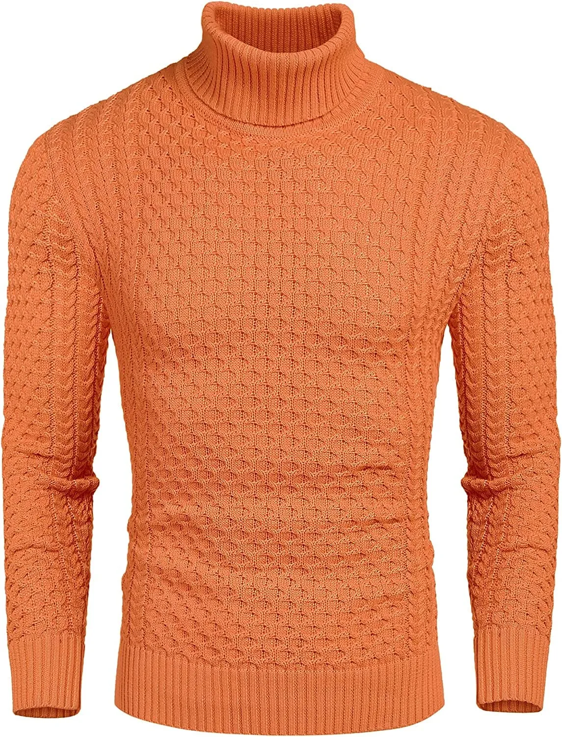 Slim Fit Turtleneck Knitted Twisted Pullover Sweaters (US Only)