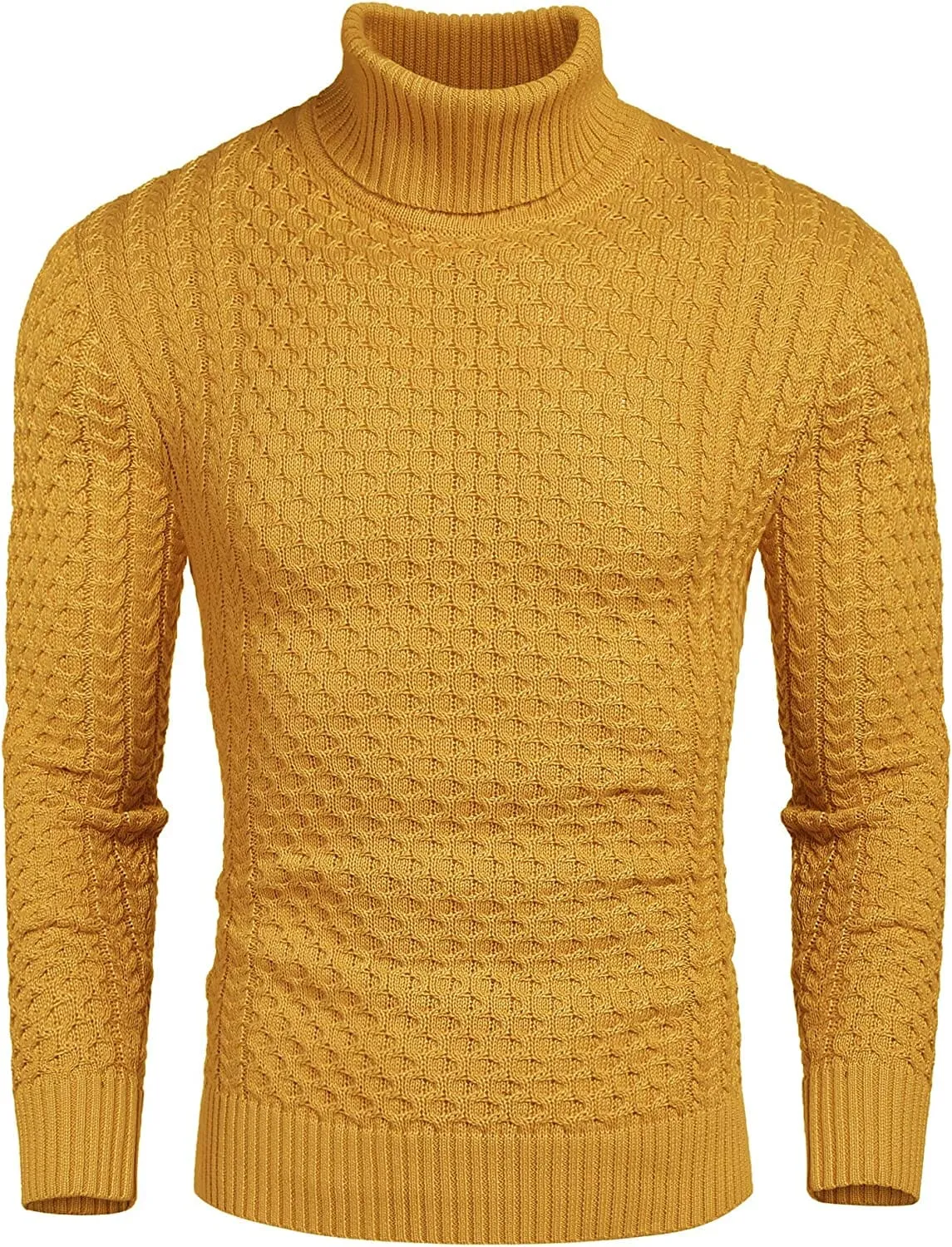 Slim Fit Turtleneck Knitted Twisted Pullover Sweaters (US Only)