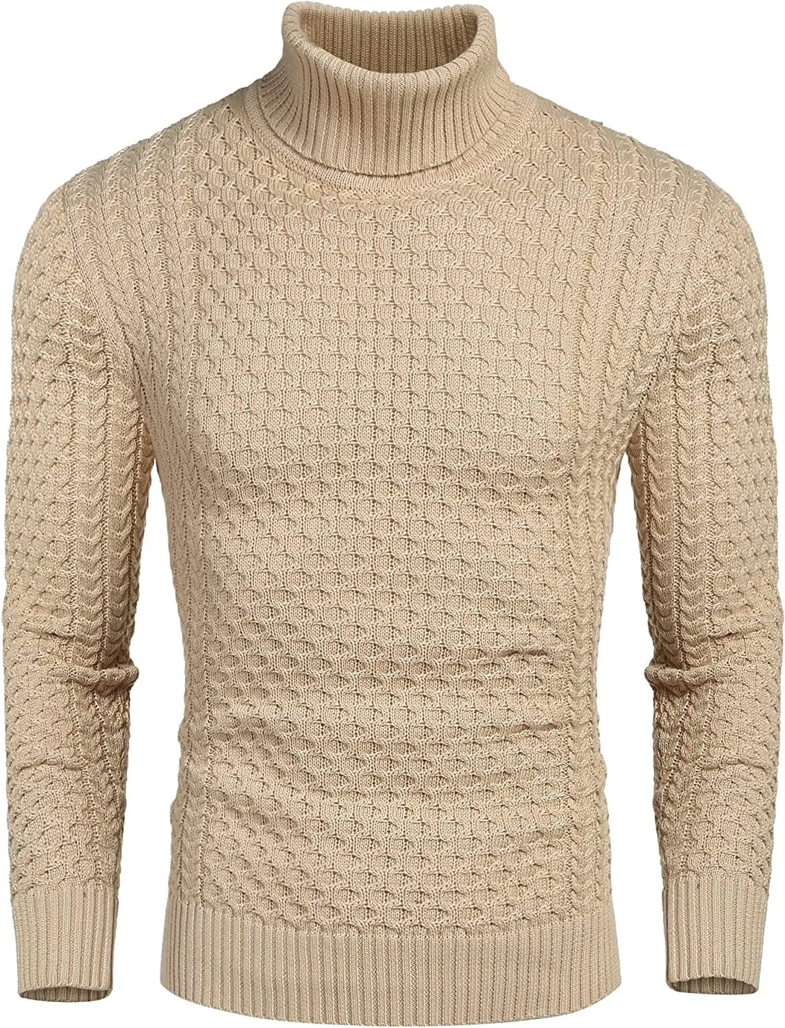 Slim Fit Turtleneck Knitted Twisted Pullover Sweaters (US Only)